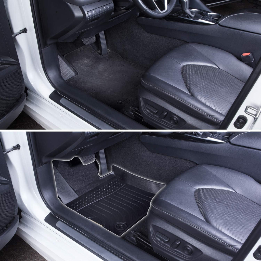 Black Heavy Duty All Weather Floor Mats Liners for Car Front and Rear O9062