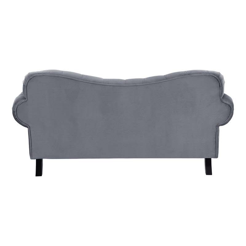 Dark Gray Velvet Loveseat with Nailhead Q8213
