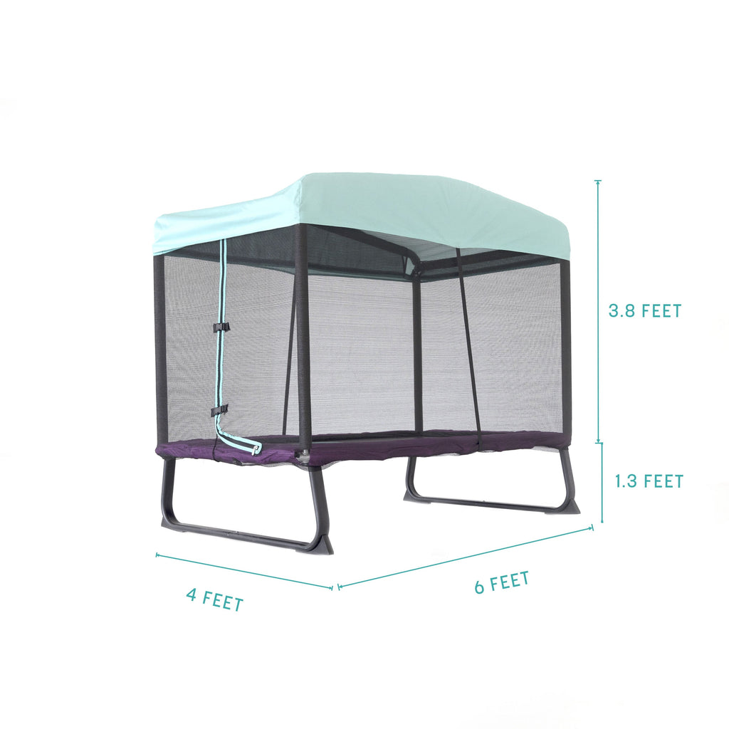 6x4ft Indoor Mini Trampoline with Net Enclosure Y939792