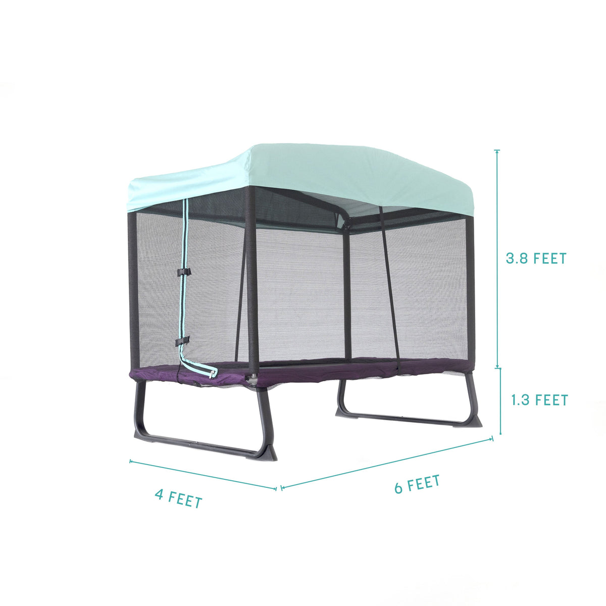 6x4ft Indoor Mini Trampoline with Net Enclosure Y939792
