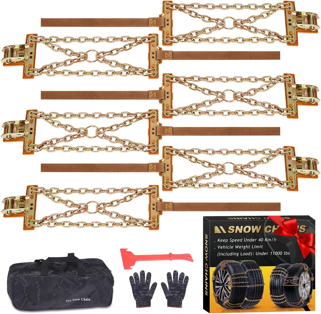 12 pcs Tire Chains for Cars with Adjustable Lock O996