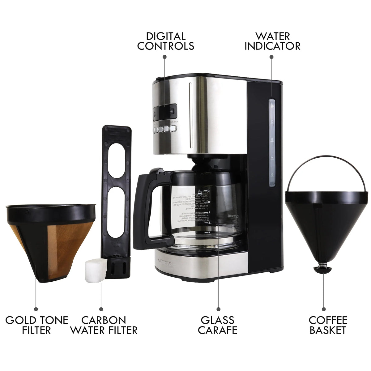 1.8L 12-Cup Programmable Drip Coffee Maker Q826