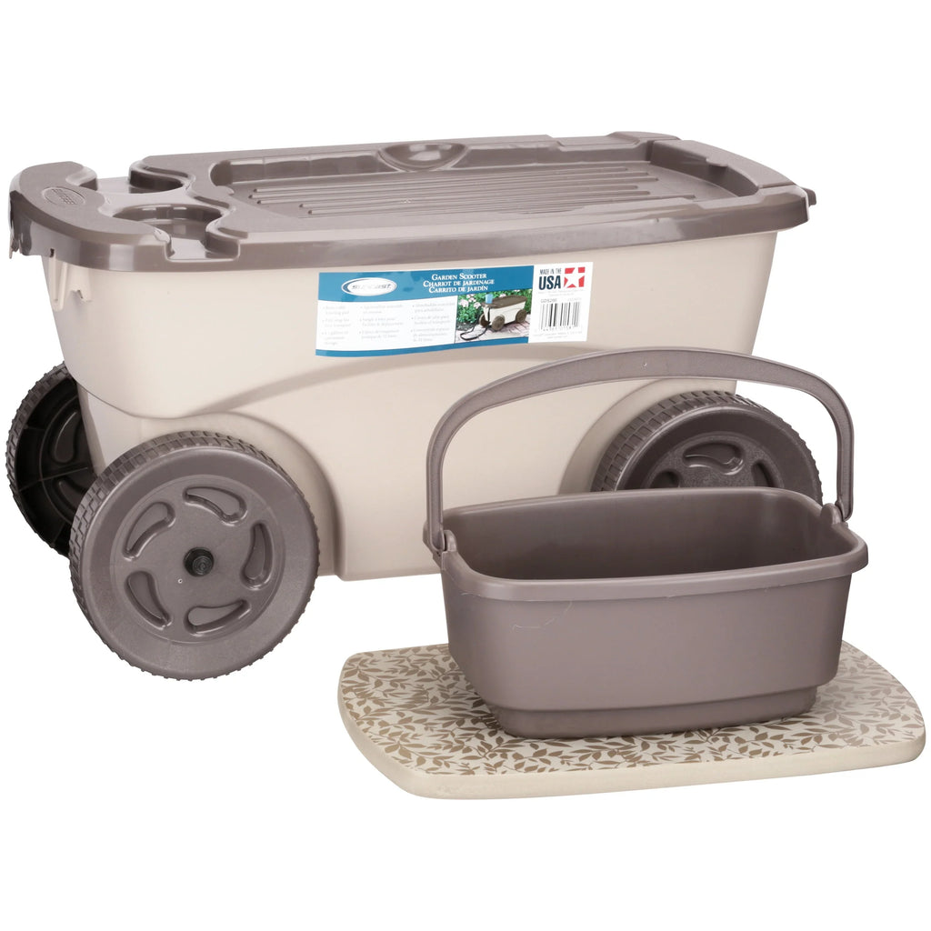 Rolling Garden Scooter with Wheels & Pull Strap N965508