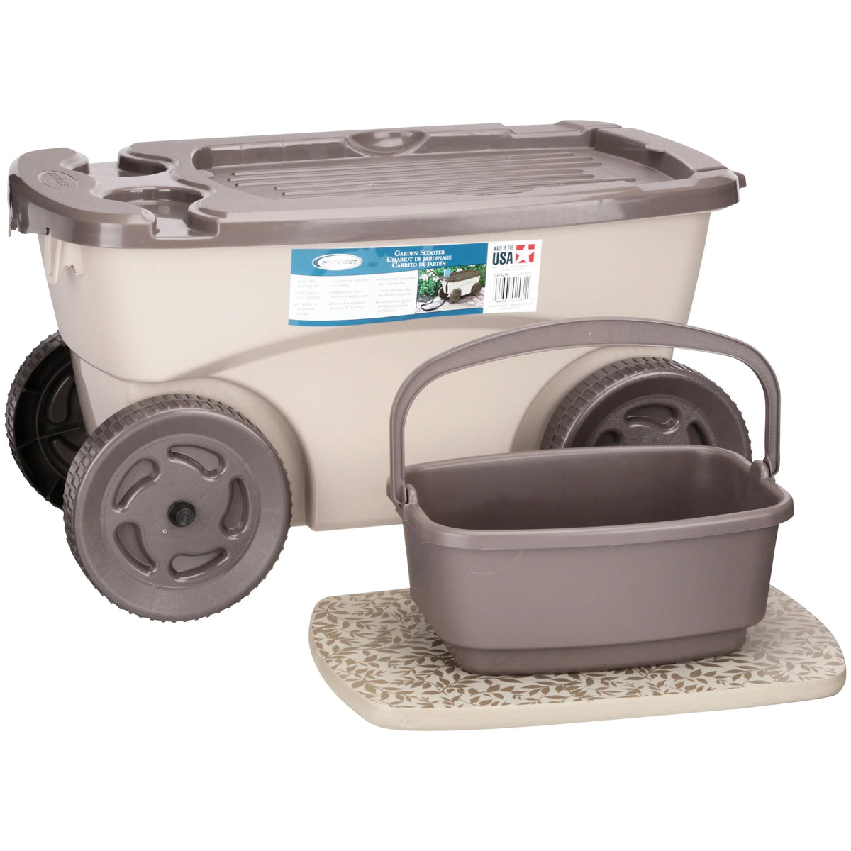 Rolling Garden Scooter with Wheels & Pull Strap N965508