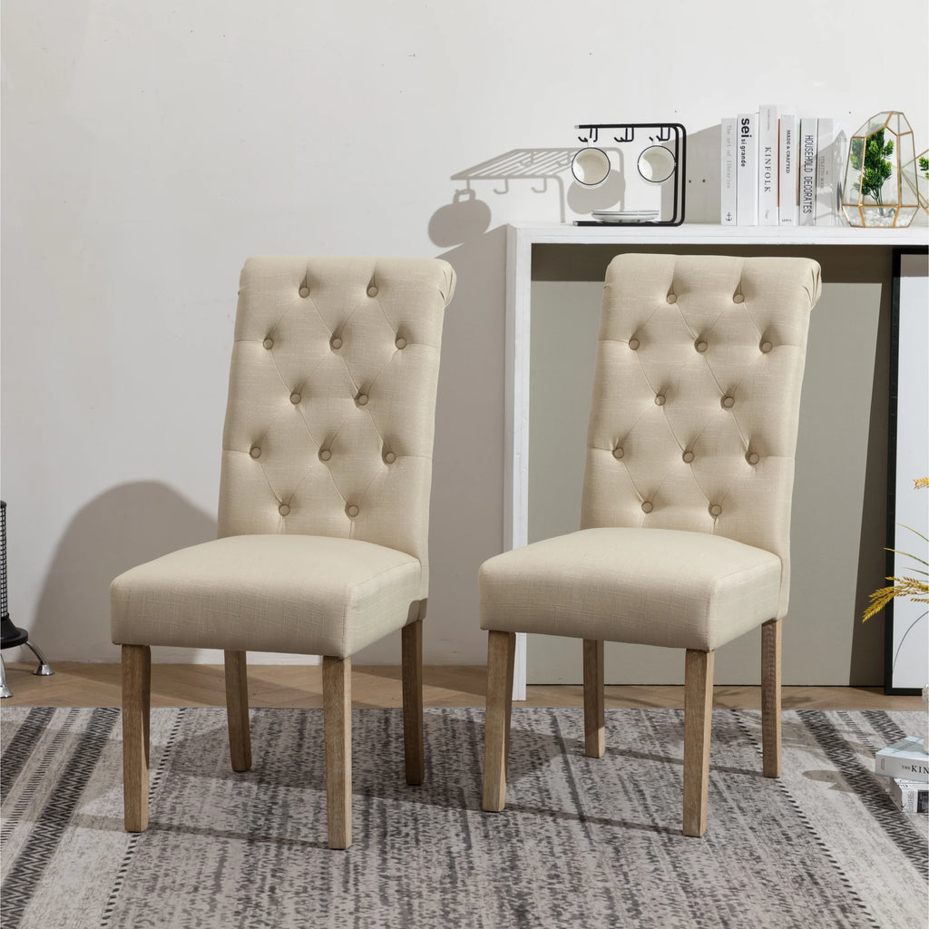 Tan Upholstered Parsons Dining Chair Set of 2 C8735
