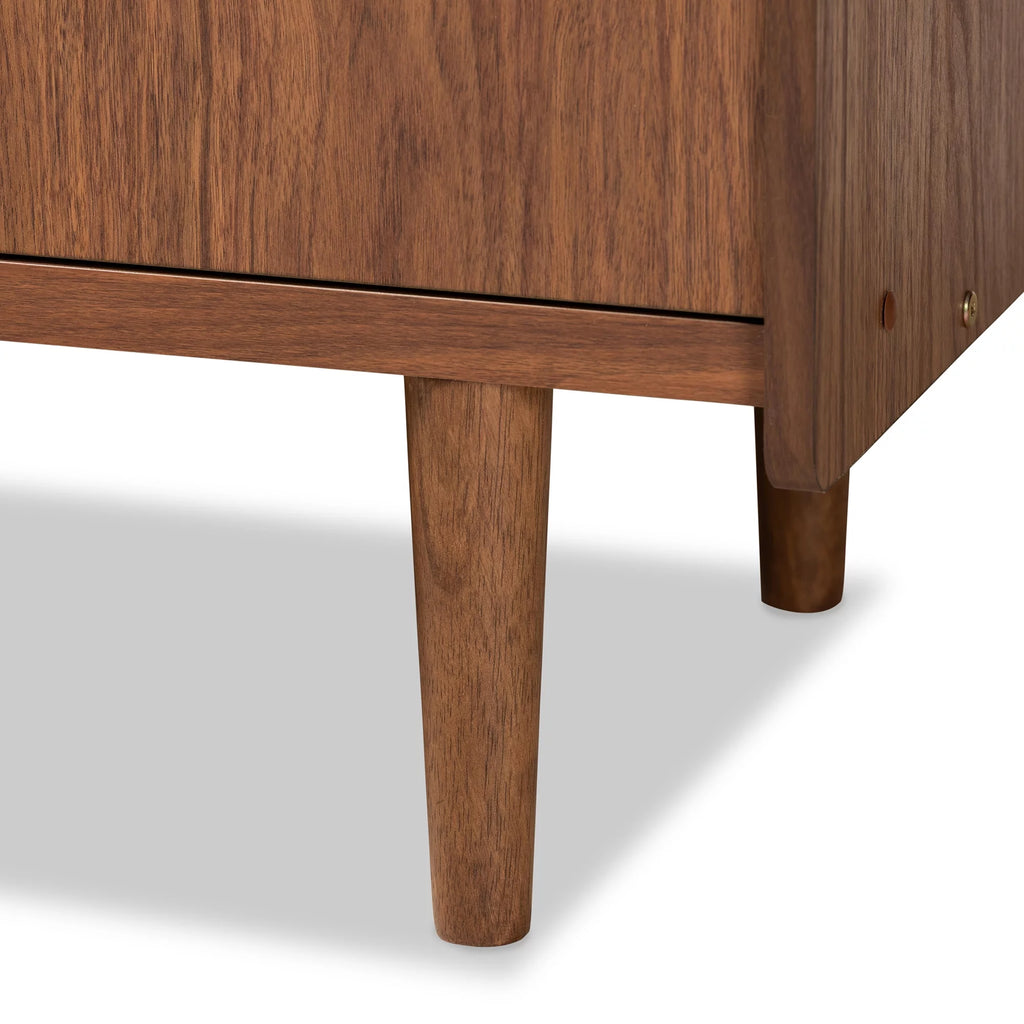 Walnut Brown and Grey Gradient Wood 2-Door Sideboard Buffet P941752