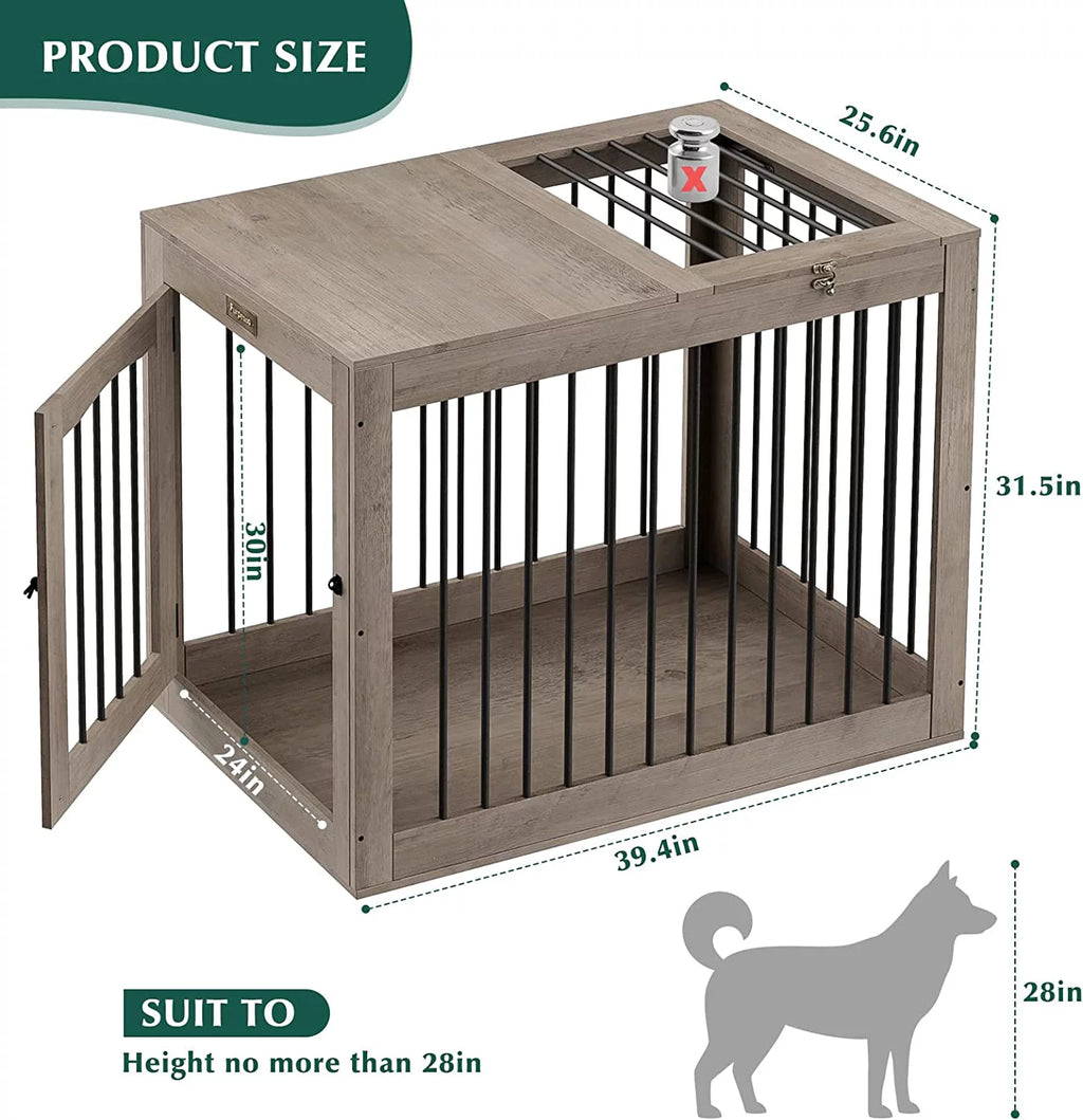 Large Wooden Dog Crate with 2 Doors Y451