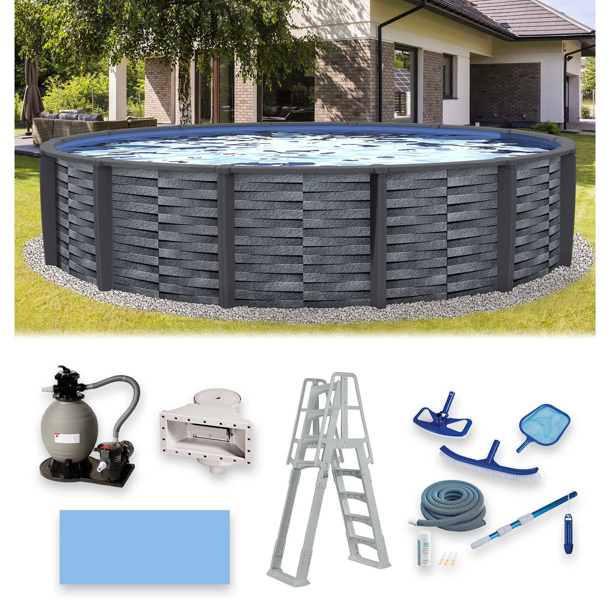 15-ft Round 52-in Deep Above Ground Swimming Pool D88218