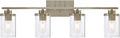 Industrial Brushed Nickel 4-Lights Clear Glass Wall Lamp Light Fixture I553306