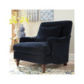 Midnight Blue Upholstered Accent Chair with Turned Legs C4876