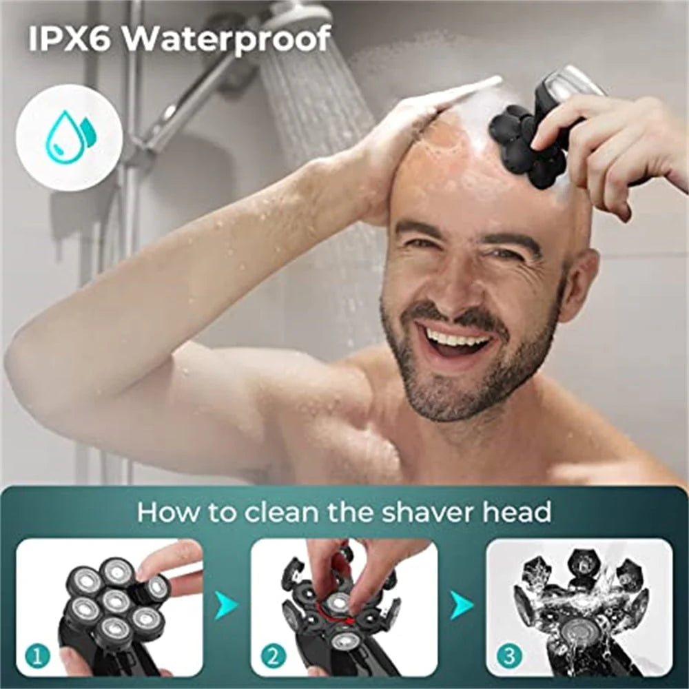 5 in 1 Waterproof Wet/Dry Electric Head Shaver L321971