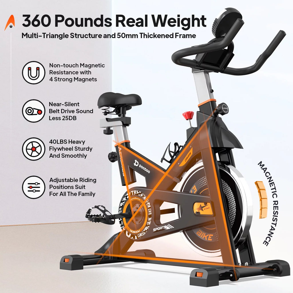 Stationary Magnetic Resistance Exercise Bike with LCD Monitor N653
