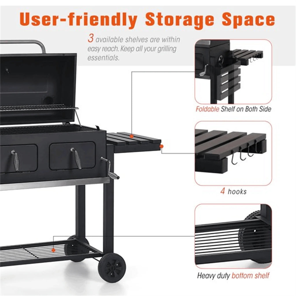 Charcoal Grill Portable BBQ Grill Black R3927