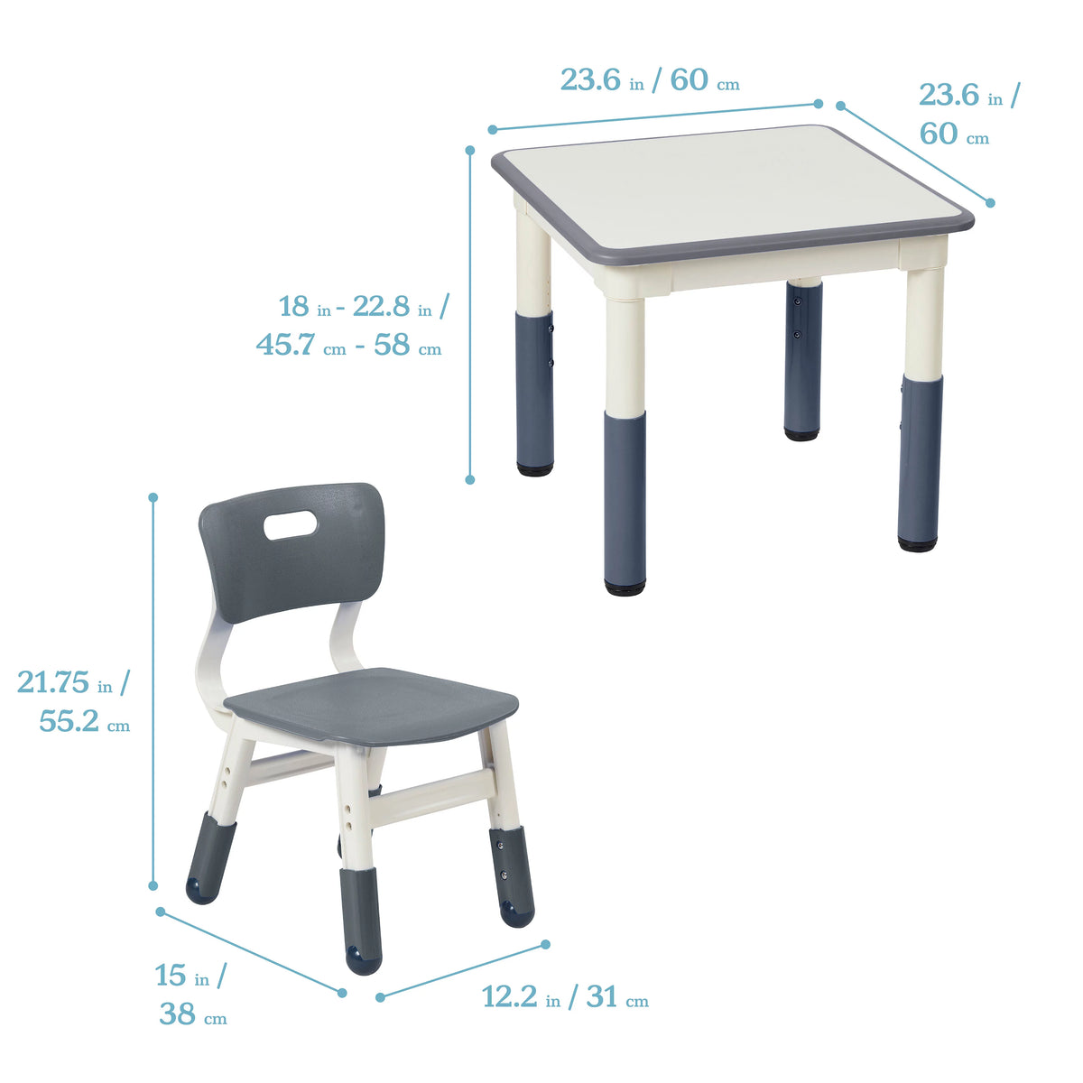 Adjustable Kids Activity Table with 2 Chairs O154812