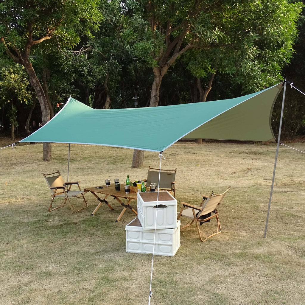 Waterproof Camping Tarp with Poles T5095