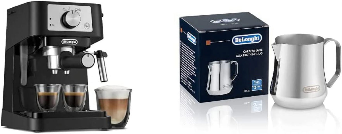 Manual Espresso Machine with Milk Frother, 15 Bar, Black / Stainless G3345