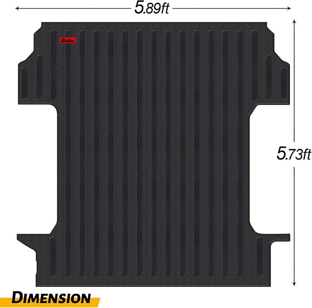 Heavy Duty Rubber Truck Bed Mat, Black F493284