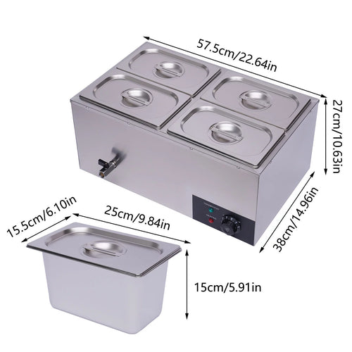 110V 4-Pan Commercial Food Warmer L454921