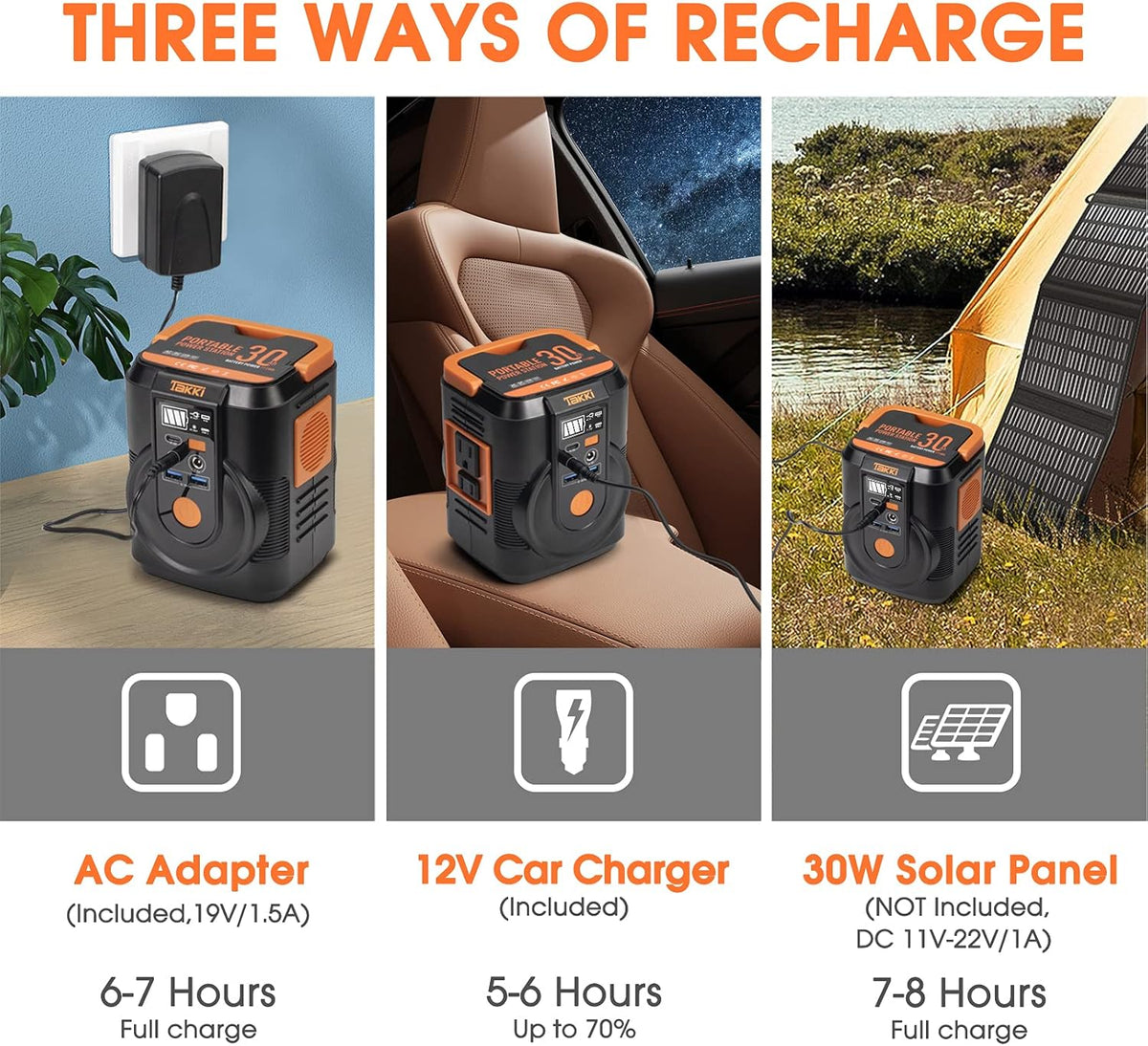 111Wh Portable Power Station with AC Outlet, USB Port, Lights B244921