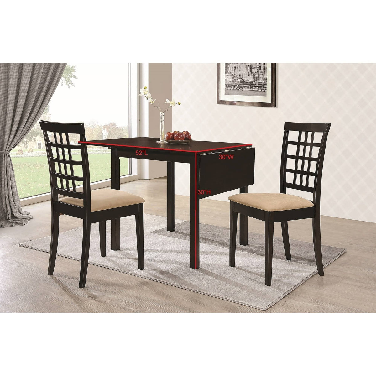 Cappuccino Rectangle Drop-Leaf Dining Table J64484
