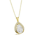 Lab-made Pear Cut Pendant with Melee Diamonds in Vermeil O408