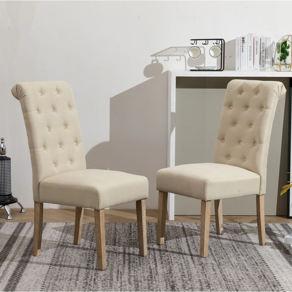 Tan Upholstered Parsons Dining Chair Set of 2 C8735