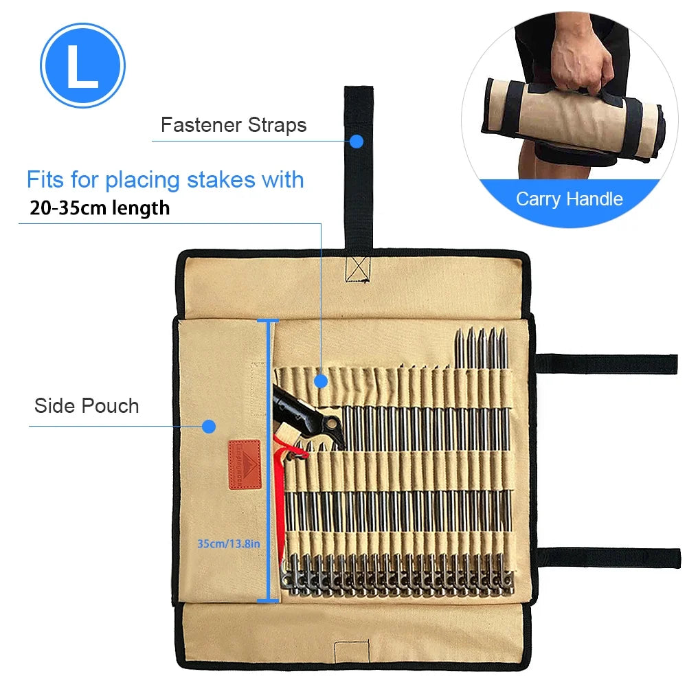 Camping Stake Bag Tent Pegs Storage Bag Carrying Bag Q38676