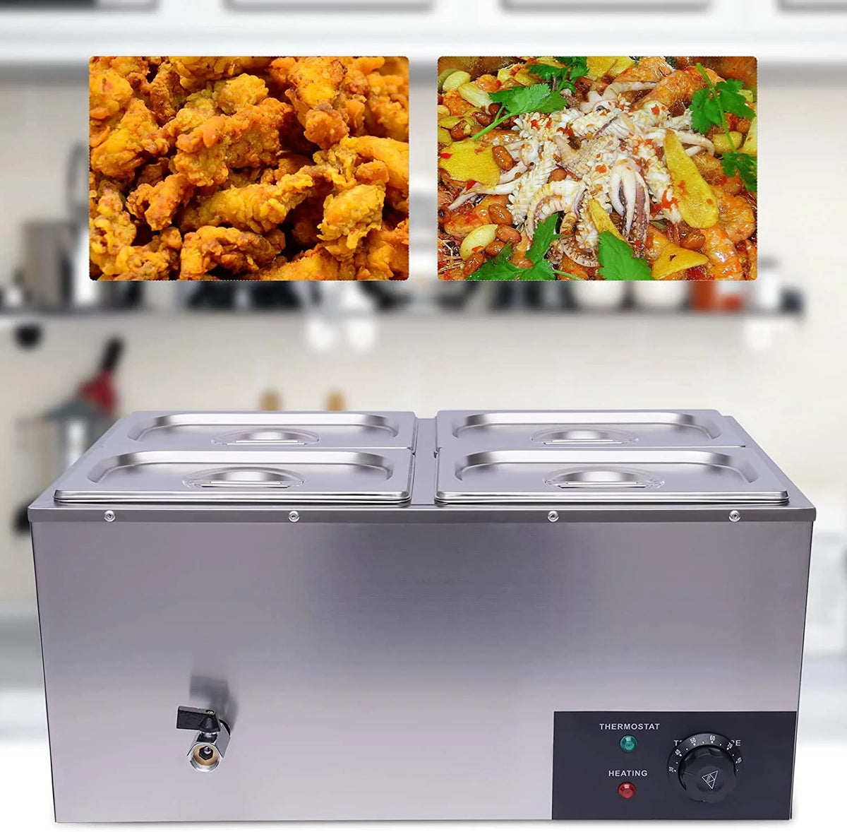 110V 4-Pan Commercial Food Warmer L454921
