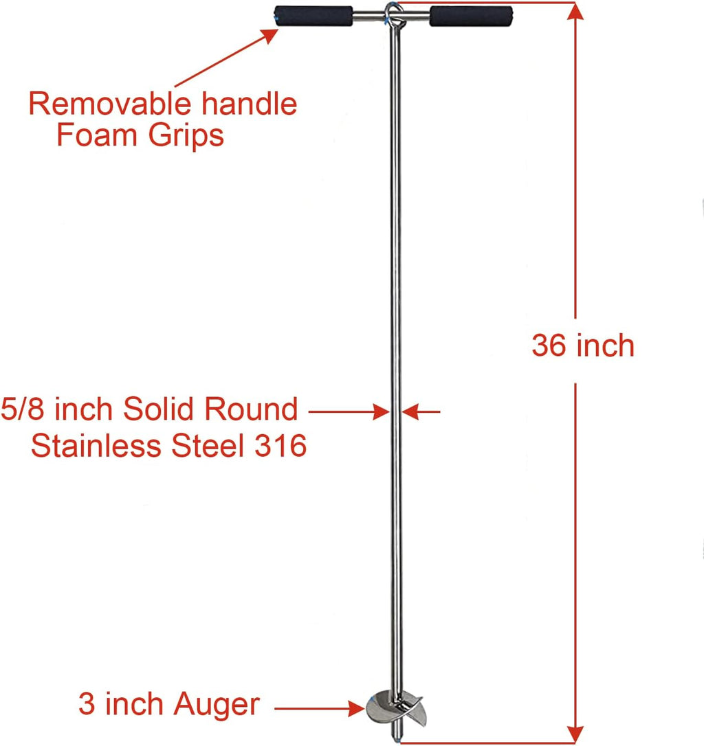 36" Marine Grade Stainless Steel 316 Boat Sand Anchor Kit with Bungee Dock Line and Case, Pack of 2 I698117