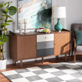 Walnut Brown and Grey Gradient Wood 2-Door Sideboard Buffet P941752