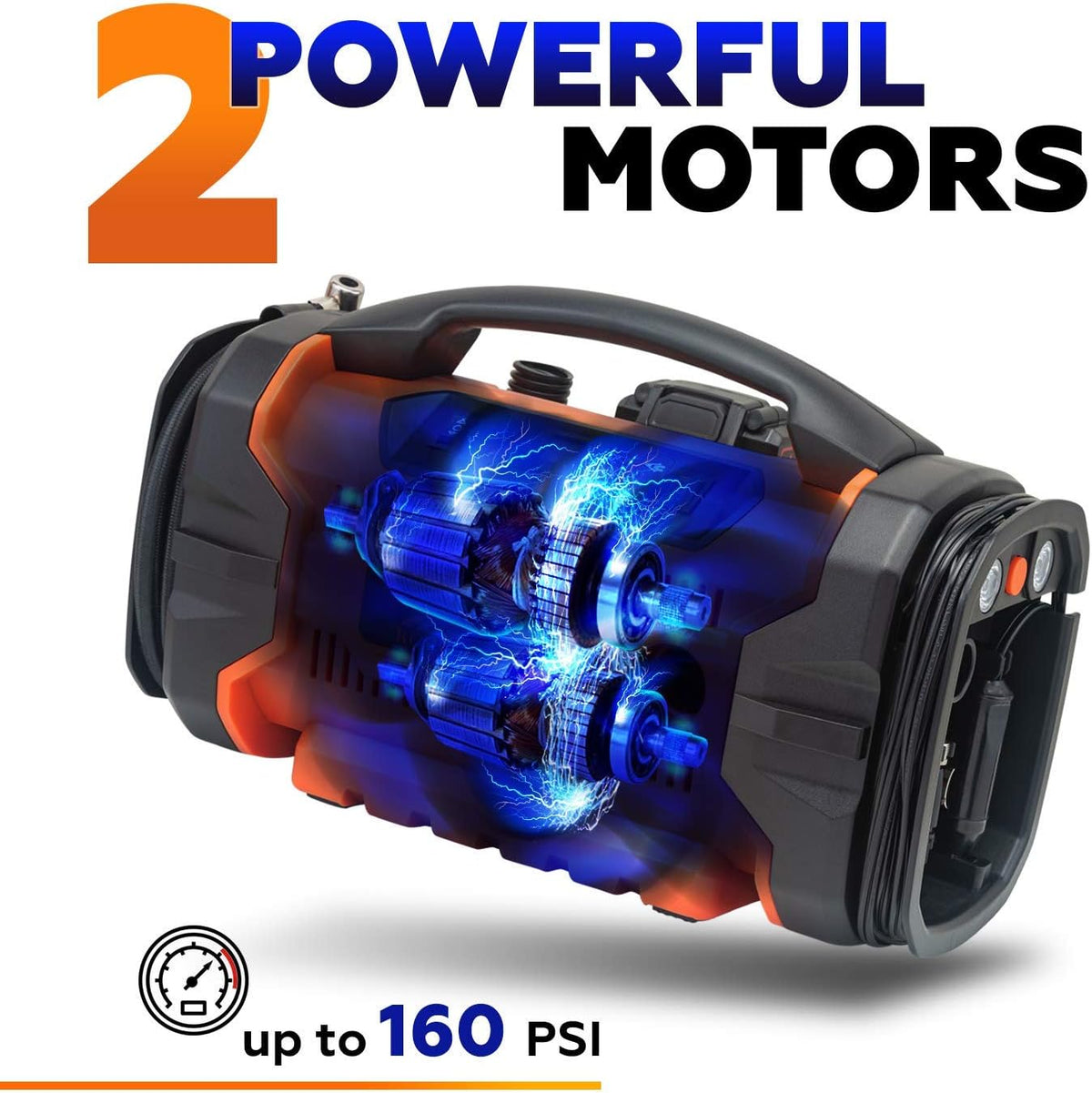 Heavy Duty Portable Tire Inflator with Pressure Gauge F903