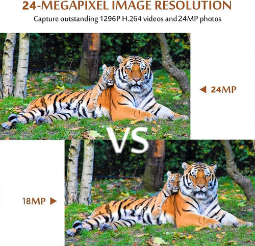 2-Pack 24MP Full HD 1296P Night Vision Motion Activated Waterproof Deer Cameras Q61496