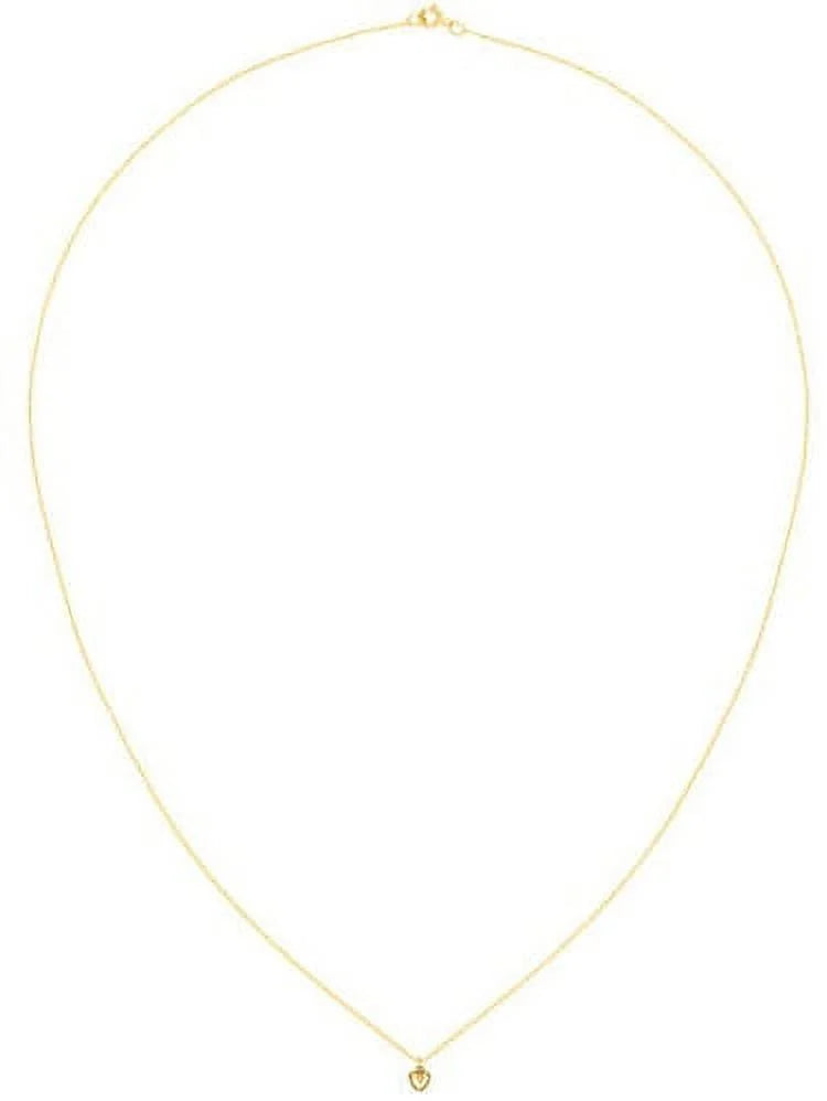 14 Karat Yellow Gold Polished Heart Charm with 18-inch Cable Rope Chain T1933
