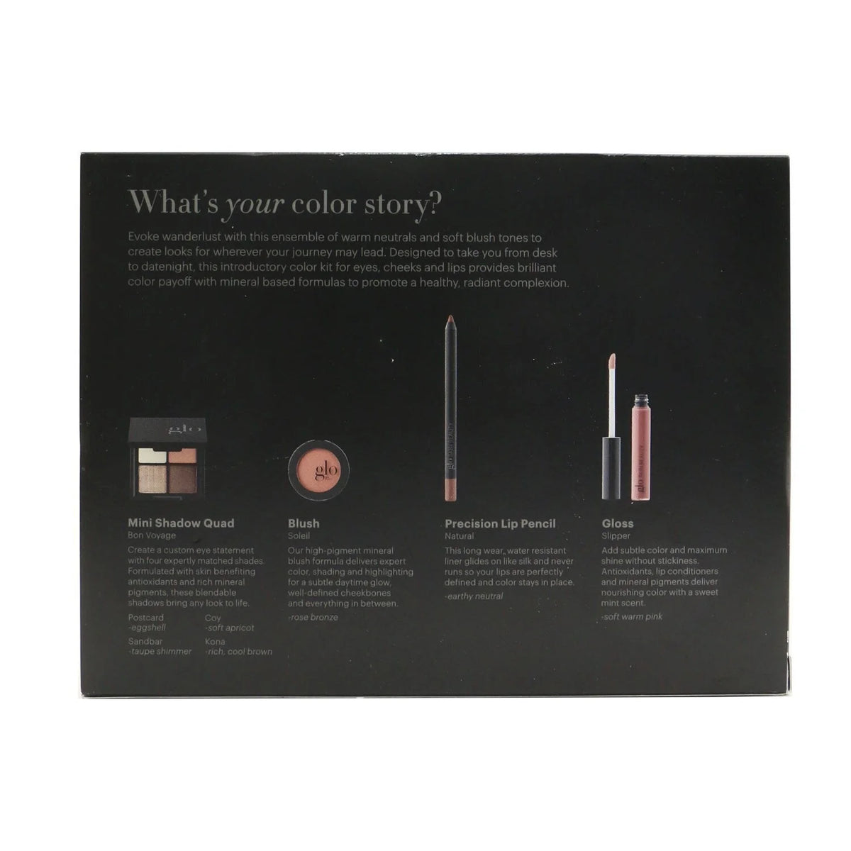 Mini Shadow Quad + Blush + Lip Pencil + Lip Gloss 4pcs G89200
