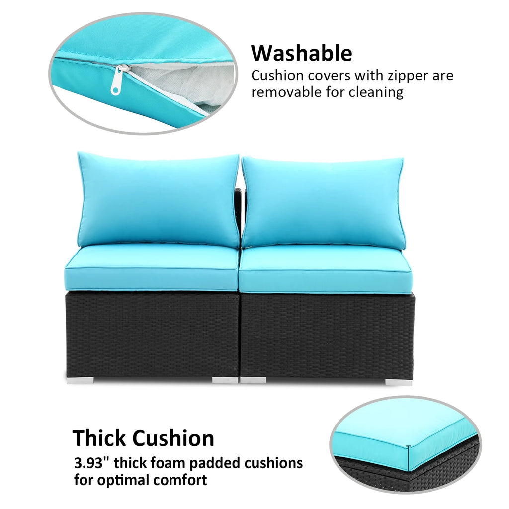 Blue Outdoor Conversation Sofa Set H86502