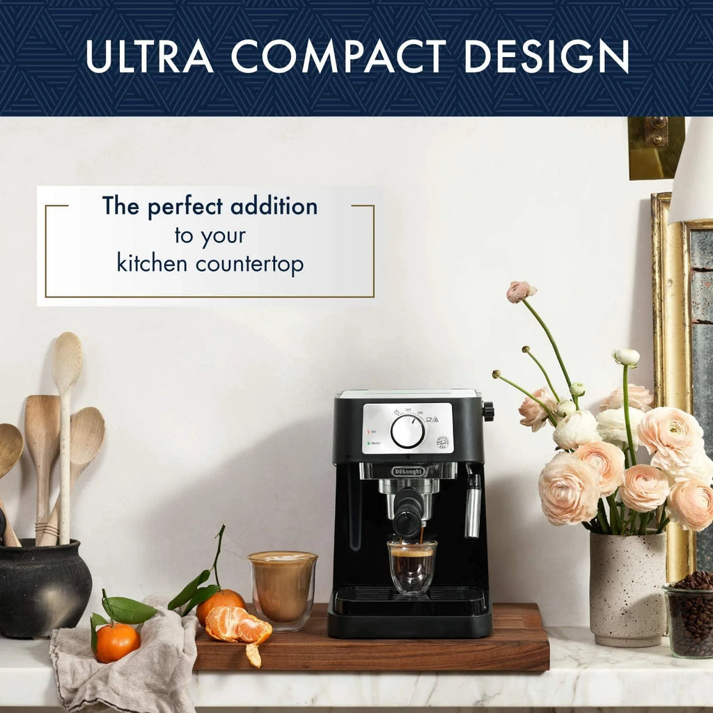 Manual Espresso Machine with Milk Frother, 15 Bar, Black / Stainless G3345
