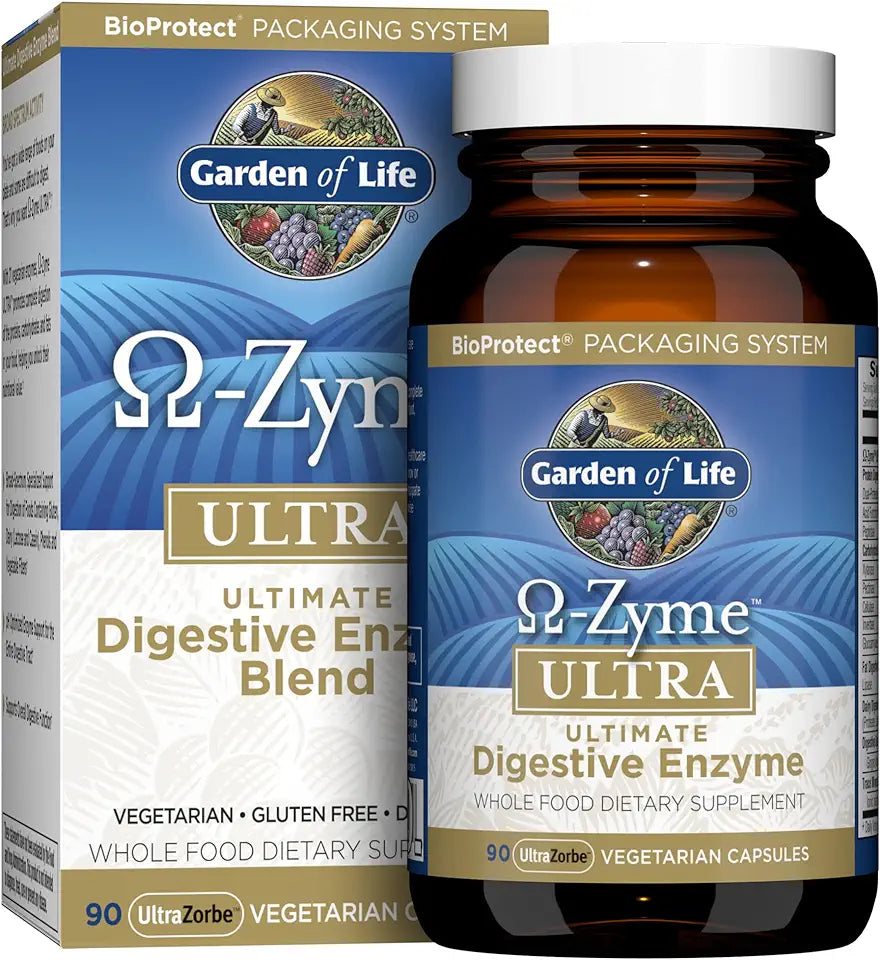 90 Capsules Digestive Enzymes with Papain, Bromelain, Lipase, Ginger, Turmeric O50636