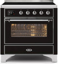 36 Induction Range with Electric Oven in Glossy Black O437