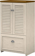 2 Door Storage Cabinet with File Drawer, Cape Cod Gray G50655
